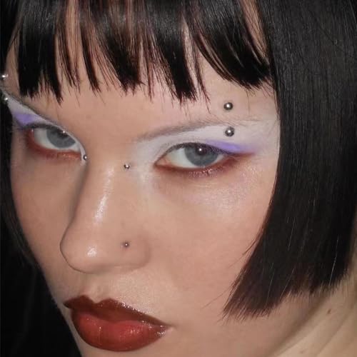 NOOEPC Gold & Silver Mixed Face Gems - Self-Adhesive Fake Piercings, Lip & Nose Rings, Eyebrow & Lip Stickers - Cool Punk Y2K Makeup - color: Gold+silver