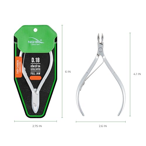 Sleek Chrome Plated Cuticle Nipper - D-18, Precision Nail Tech Nipper with Hard Steel Jaw and Single Spring - Choose D-18 for Effortless and Professional Nail Care - color: Silver - Shine Finished