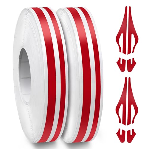 Spurtar Car Pinstripe Tape, 2 Rolls x 32Ft Red Racing Stripes Automotive - color: red