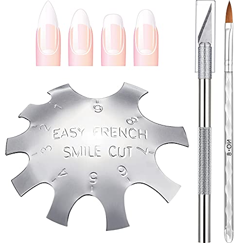Honoson 3 Pcs Acrylic Nails Tool Kit French Tip Nail Tool Set, Silver