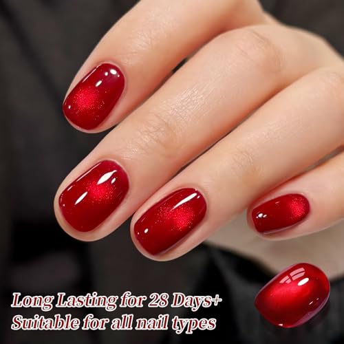 BORN PRETTY Ruby Bloody Red Cat Magnetic Eye Gel Polish Crystal Gel Polish - color: Pomegranate Red