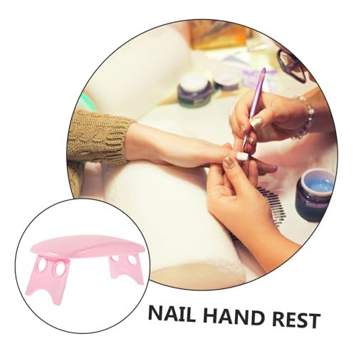 Pink Plastic Nail Art Hand Rest Cushion for Manicure Tables - color: Pink