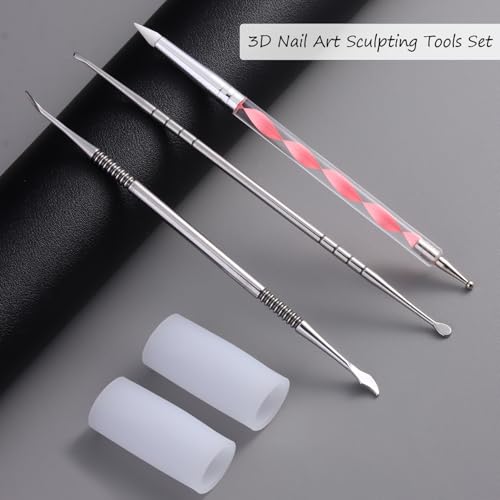 3D Nail Art Sculpting Tools, Dual-Head Carving Pens for Gel