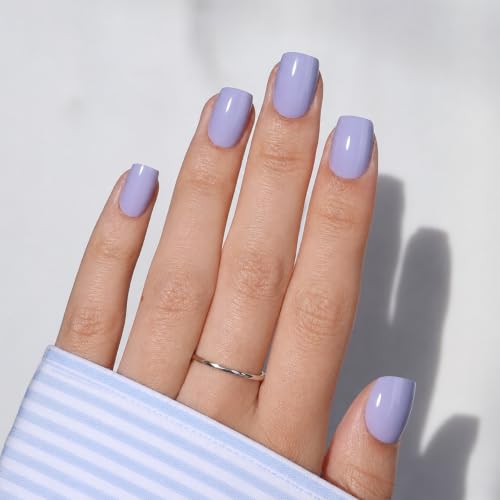 Lavender Press On Nails, Short Square Soft Lilac Nails, 30 Ct - color: B3-Soft Lilac