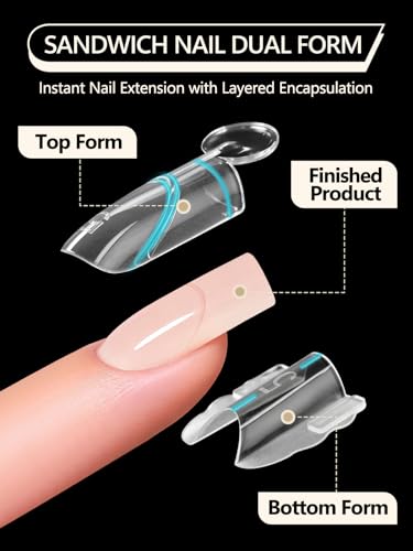 EBANKU Original Sandwich Nails Dual Forms - color: Short Square