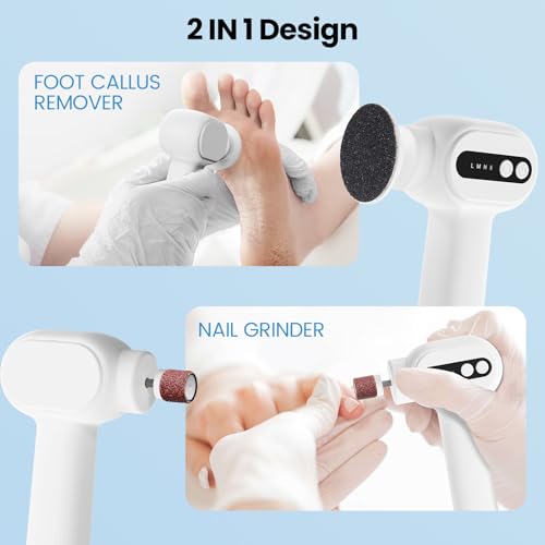 2-in-1 Electric Callus Remover for Feet, Professional Pedicure Tools Gift - color: Pollen Pink