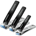 Nail Clippers Set, Fingernail and Toenail Clipper Cutters Kit - color: 3Pack - Jet Black