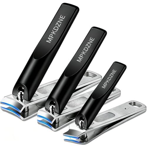 Nail Clippers Set, Fingernail and Toenail Clipper Cutters Kit - color: 3Pack - Jet Black