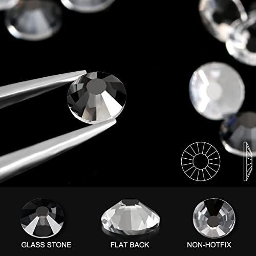Rhinestones 1440pcs SS6 (1.9-2.0mm) Glass Flatback Crystal Transparent - color: Transparent, size: SS6/2880pcs