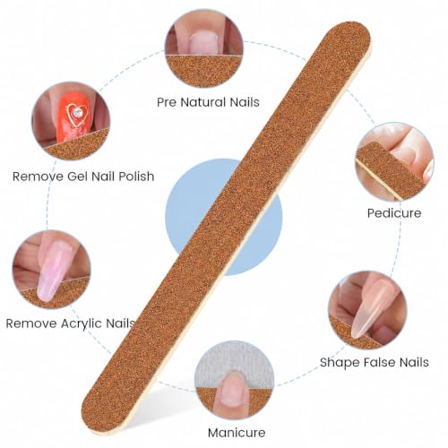 Nail Files - 24 PCS Fingernail Files 7" Long 80/100 Grit Brown - color: 24pcs Brown, size: 80/100 Grit