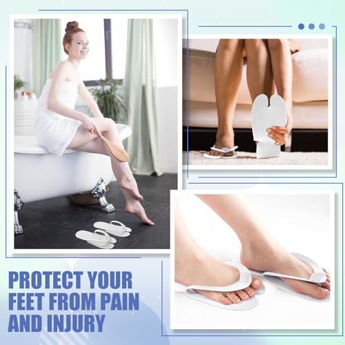 JaGely 100 Pairs Disposable Pedicure Flip Flops EVA Spa White, 0.2cm - color: White, size: Medium