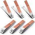 Mudder 6 Pcs Large Toenail Clippers Straight Edge Cutters, Rose Gold - color: Rose Gold