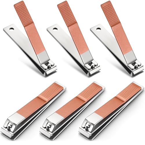 Mudder 6 Pcs Large Toenail Clippers Straight Edge Cutters, Rose Gold - color: Rose Gold