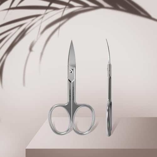 STALEKS PRO Smart 30 Nail Scissors, Wide Curved Blades, Satin Finish