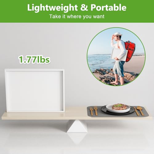 Youpehom Bamboo Bed Tray Table with Folding Legs, Medium, White - color: White, size: Medium