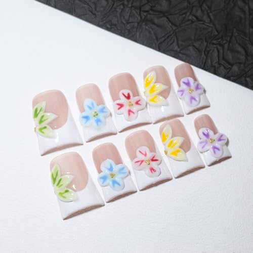 Handmade Duck French Press On Nails | Reusable & Salon Quality (25102, S) - color: 25102, size: S