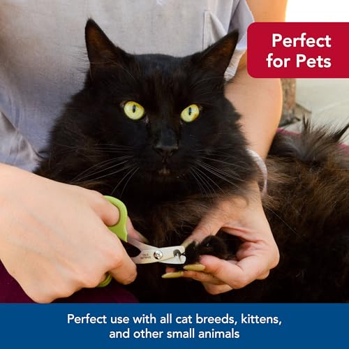 Coastal Pet Safari Cat Nail Trimmer - Double Guillotine, Single-Snip Kitten, Cat, Bunny & Pet Nail Clippers - Left- or Right-Handed Scissors - One Size