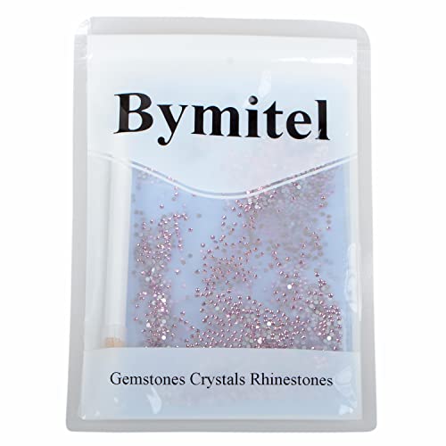 2880PCS Art Nail Rhinestones Non Hotfix Glue Fix Round Crystals Glass Flatback for DIY Jewelry Making with one Picking Pen (ss4 2880pcs, Lt. Rose) - color: Lt. Rose, size: ss4 2880pcs