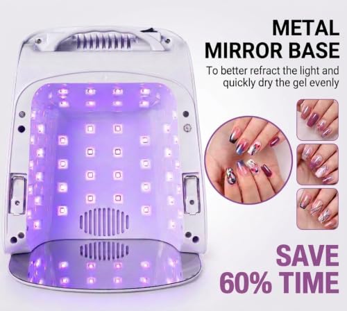 132W UV LED Nail Lamp,Rechargeable Nail Dryer for Gel Nails