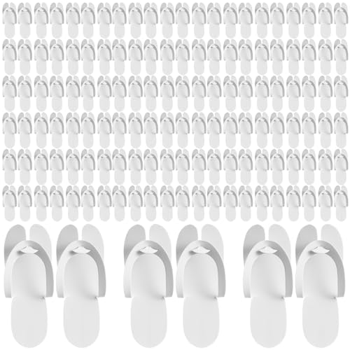 JaGely 100 Pairs Disposable Pedicure Flip Flops EVA Spa White, 0.2cm - color: White, size: Medium