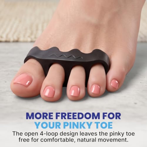 Spacer Mobility Toe Spacer, 4-Loop Silicone Toe Separators for Men & Women - size: 4-Loop