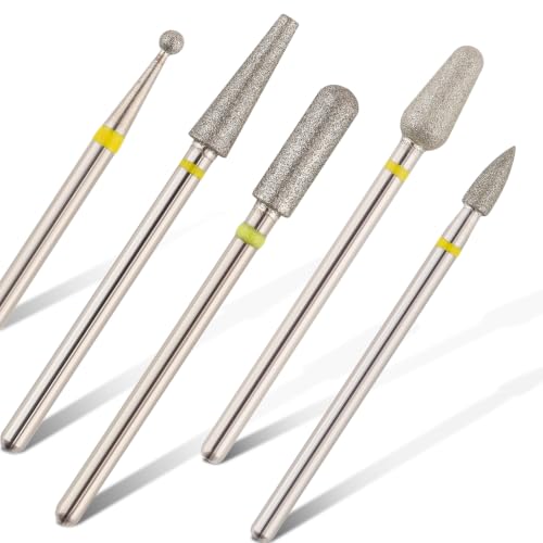 QUNZHAO 5Pcs Diamond Nail Drill Bits sets (YELLOW (XF) B04 set) - color: YELLOW (XF) B04 set