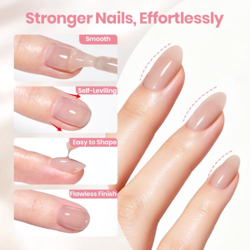 Beetles Builder Gel for Nails TPO-Free,Nude Grey & Nail Art Brush - color: B-Nude Grey