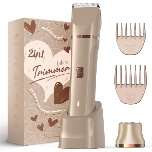 RISINA 2-in-1 Bikini Trimmer for Women, Women's Razors for Shaving, Gifts - color: Gold