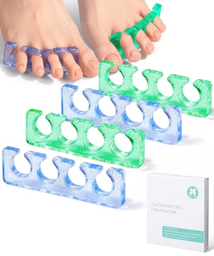 Dr. JK- Gel Toe Separators for Pedicure, 2 Pairs, Blue & Green - color: Blue & Green