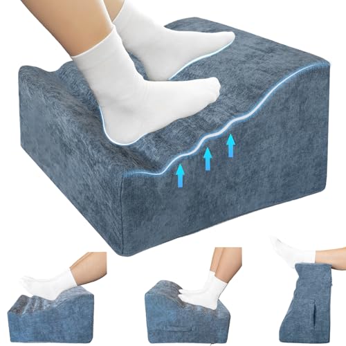 Under Desk Footrest, Multi-Functional Footrest with Portable Handle - color: Denim Light Blue