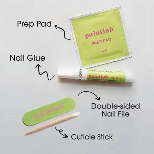 PaintLab Cupid's Kiss Lips Press On Nails, Short Almond, 30pcs Nail Kit - color: Cupid's Kiss