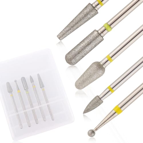 QUNZHAO 5Pcs Diamond Nail Drill Bits sets (YELLOW (XF) B04 set) - color: YELLOW (XF) B04 set
