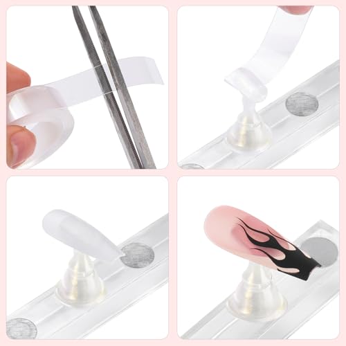 Nail Stand Magnetic Nail Holder for Painting Nails Nail Stands for Press-On - color: White with gold