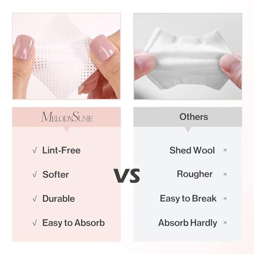 MelodySusie 600PCS Lint Free White Nail Wipes - size: B-600pcs