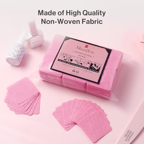 MelodySusie 600PCS Lint Free Nail Pink Wipes - size: A-600pcs