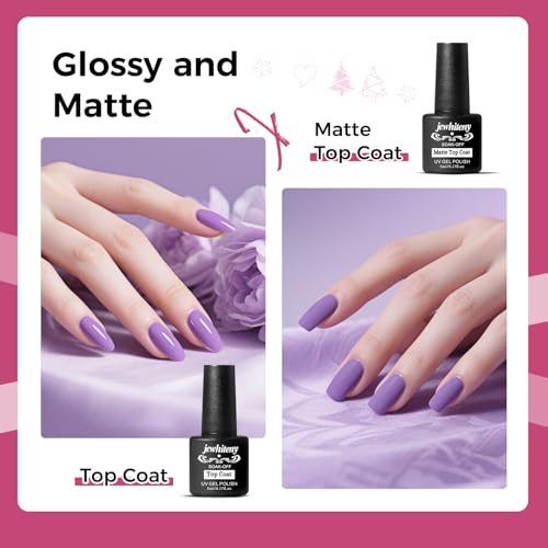 JEWHITENY 28 Colors Poly Nail Gel Kit with Base Top Coat Purple Blue Yellow Nude Pink Glitter Shades Quick-Dry for Beginners DIY Need U V Lamp Curing - color: F04