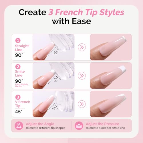 MelodySusie French Tip Tool, Nail Art Stamper, Rotatable Nail Stamp, 6PCS - color: Clear