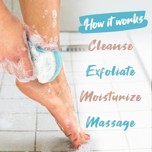 Spongables Pedi Scrub Foot Exfoliating 20+ Wash Sponge, Clean & Fresh, 3 Count - color: Clean and Fresh, size: 1 Count (Pack of 3)
