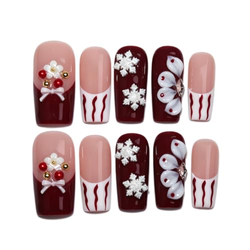 Handmade Medium Taper Square Press On Nails|Reusable &Salon Quality O933, M - color: O933, size: M