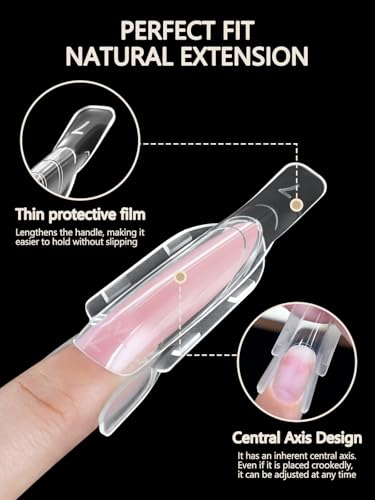 EBANKU Sandwich Dual Nail Forms 120PCS Transparent - color: Updated Almond