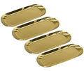 4 Pcs 9 Inch x 3.7 Inch Gold Stainless Steel Trinket Tray, 110g - color: Gold 4 Pcs, size: 9" x 3.7" x 2"