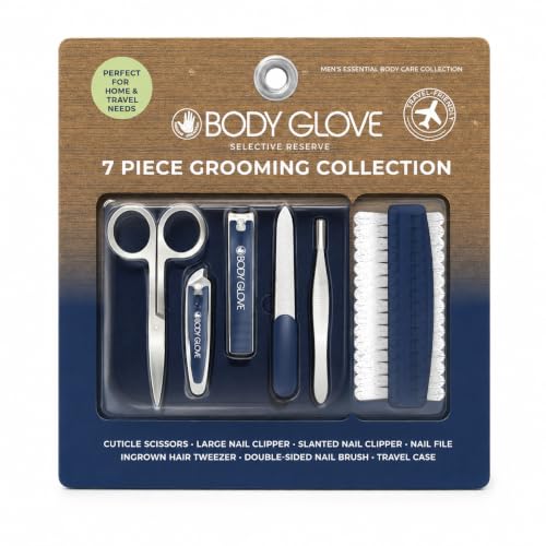 Body Glove Men’s Manicure Set, 7-Piece Grooming Kit with Case