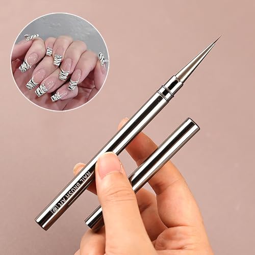 5pcs Nail Liner Brush (6,9,12,15,18mm) Thin Nail Art Brush Finger Nail Paint Brush Nail Detail Brush Nail Design Brushes Nail Pen Acrylic Manicure Brush Tools - color: White