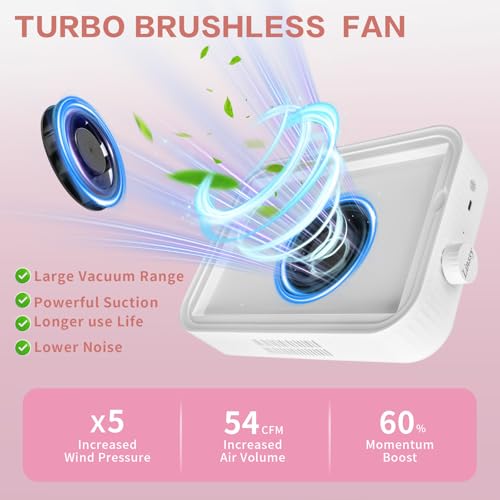 Linssy Rechargeable Nail Dust Collector, 4000RPM HEPA Filter for Acrylic