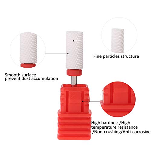 Sonew Nail Drill Bit, 1pc Nail Drill Bit Round Flat Ceramic Grinding Head Manicure Machine Accessories Tool for Polish Nail Art(Corn Head)