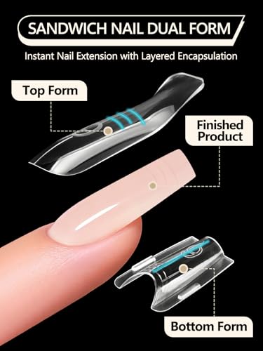 EBANKU Original Sandwich Nails Dual Forms - color: Short Almond-A