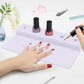 Nail Polish Holder, 2 in 1 Silicone Hand Rest Mat Set - Purple - color: Purple