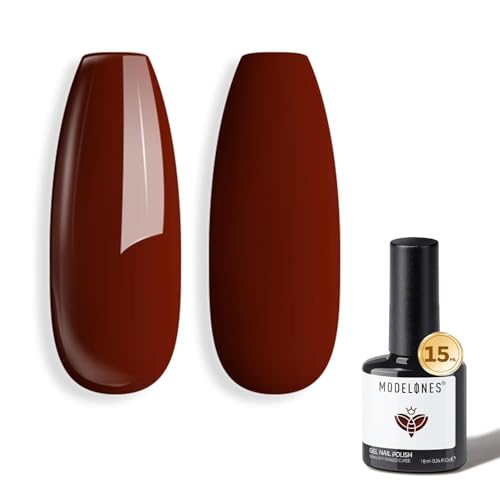 modelones Burgundy Red Gel Nail Polish Soak Off UV/LED Gel Polish 15ML - color: A1-Burgundy Red Solid