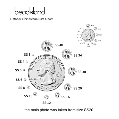 Beadsland Flat Back Crystal Rhinestones,Crystal AB, SS8, 1440pcs - color: Crystal AB, size: SS8/1440pcs