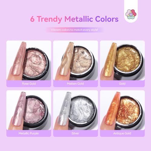 SAVILAND 3D Sculpture Gel Set, No-Wipe Non-Sticky Builder Nail Gel - color: A1-Metallic 3D Sculpture Gel